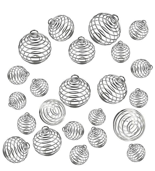 spiral bead cages pendants